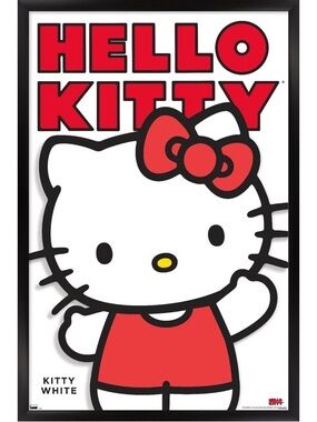 Sanrio Hello Kitty Red and White Wall Art Poster NEW
